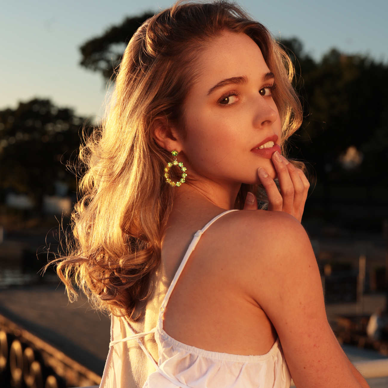 Camilla Swarovski earrings - So green