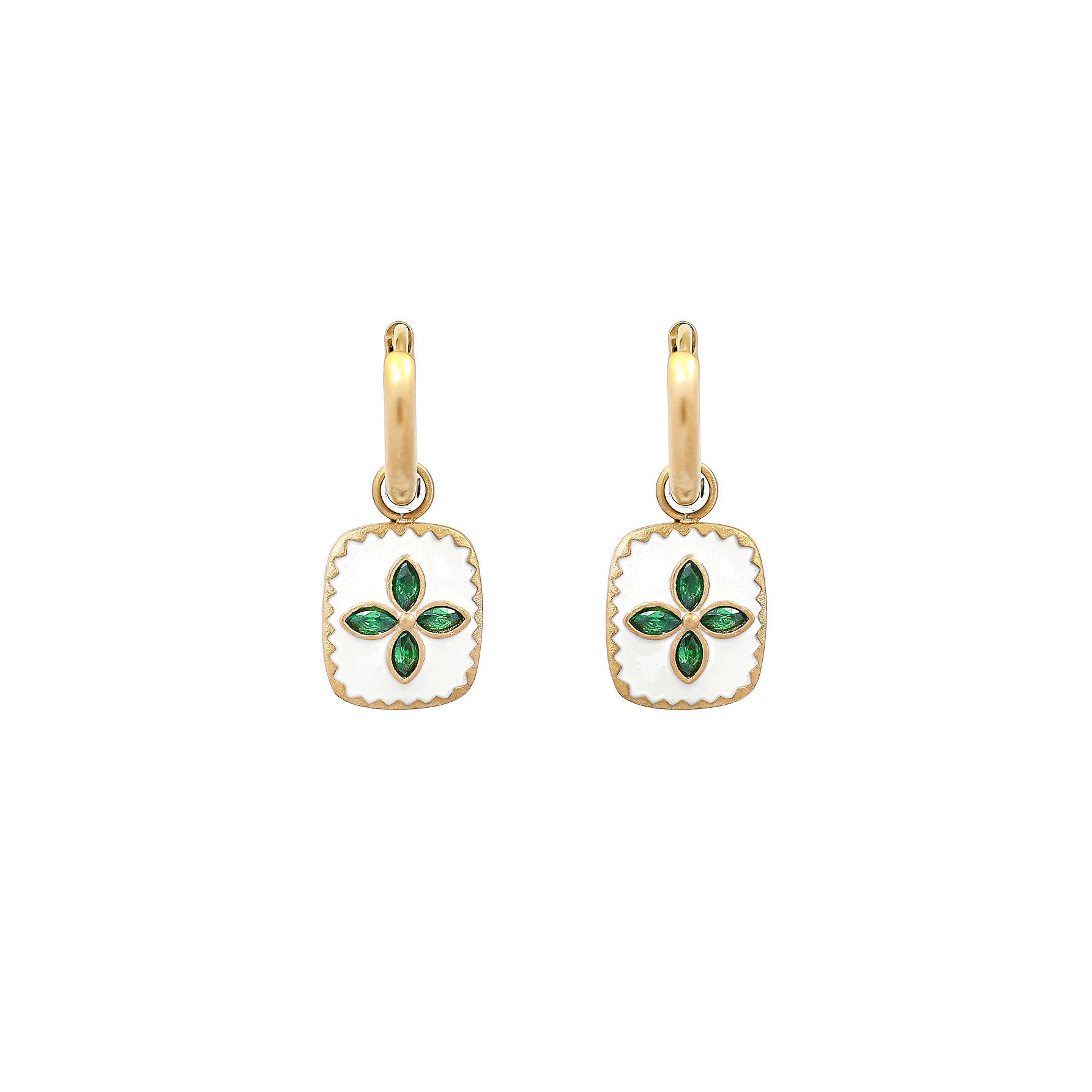 Lilly earrings - White enamel
