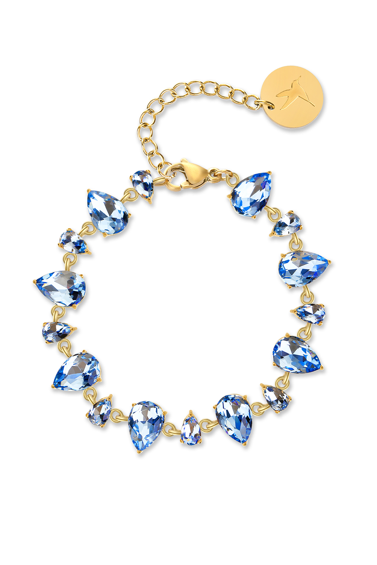 Bella crystal drop bracelet, Blue