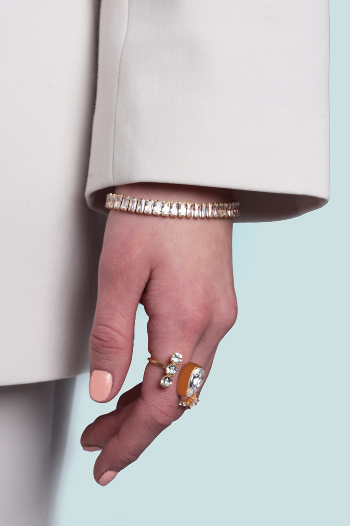 Billie dobbeltring, Clear - Adjustable