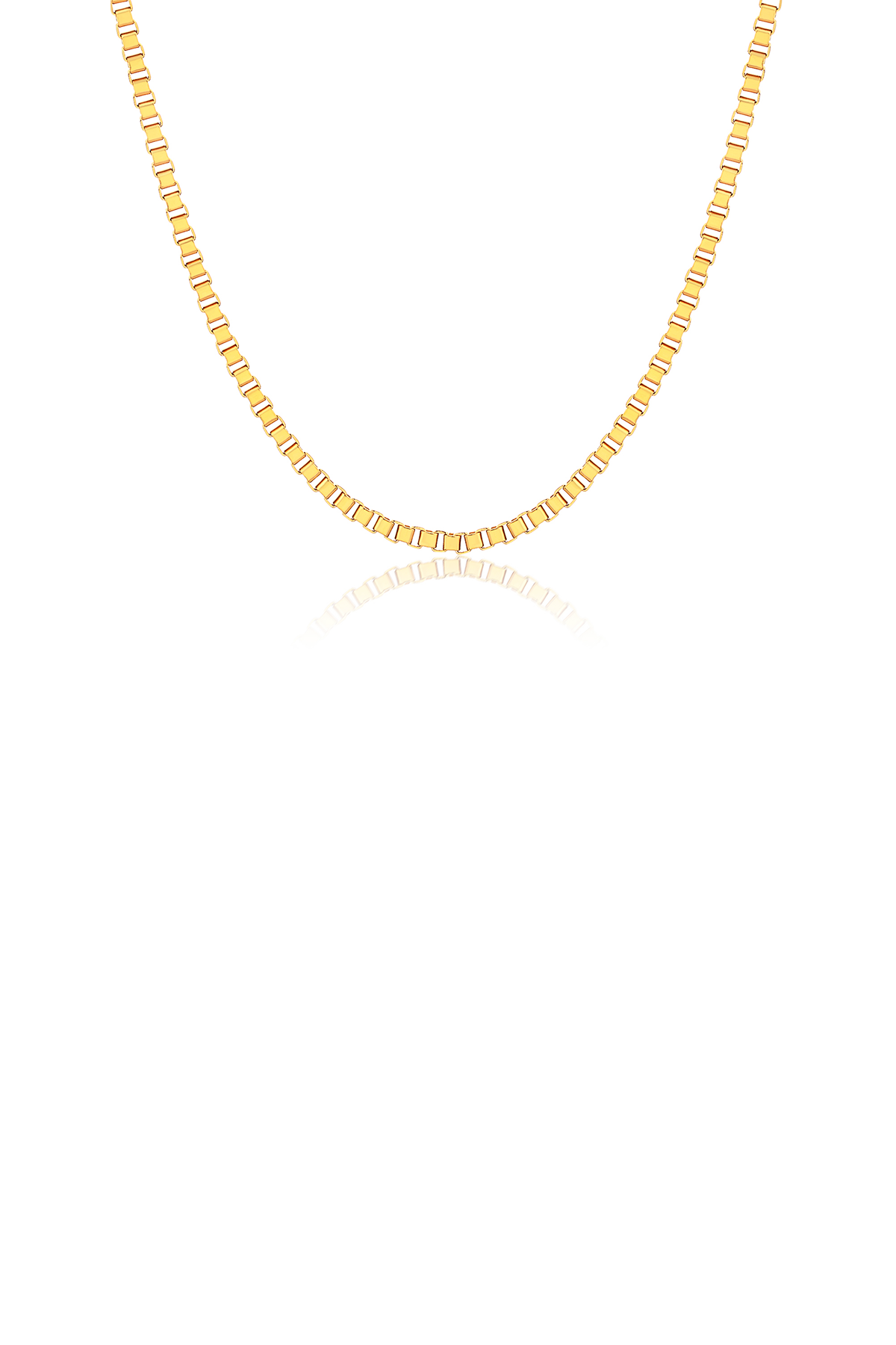 Box necklace, gold - 3 mm