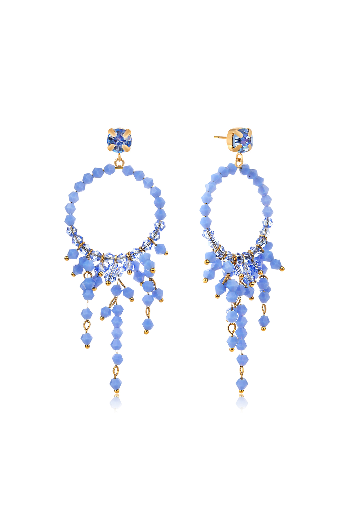 Chandelier earrings, Blue