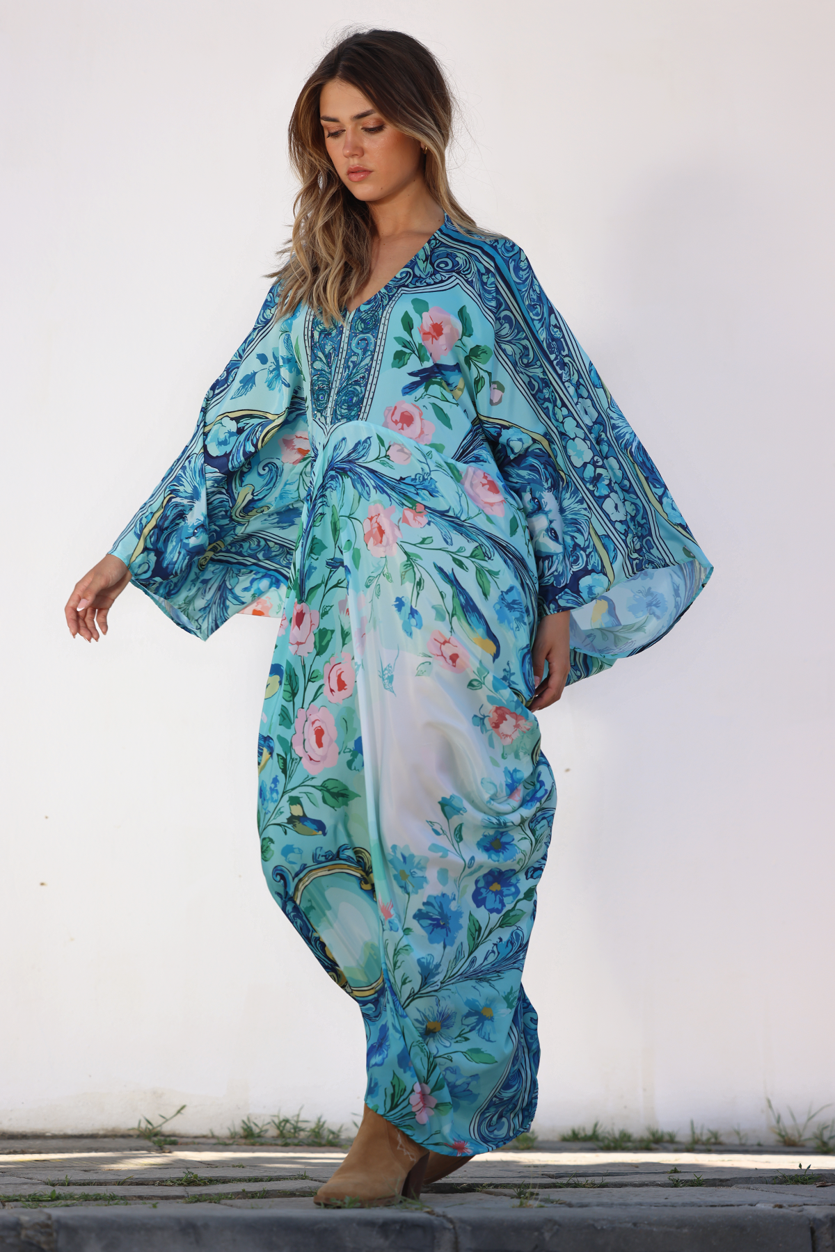 Alicia silk dress - Autumn paisley