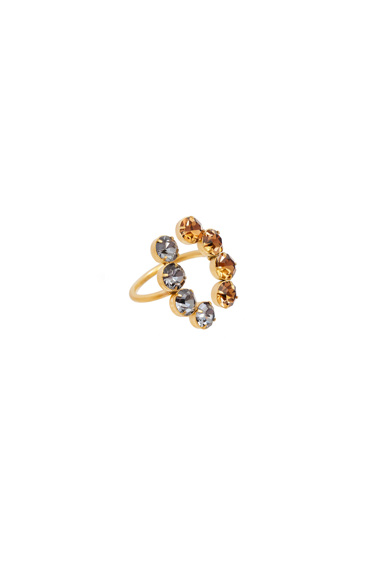Camilla Swarovski ring - Charcoal/Smokey quarts, Adjustable