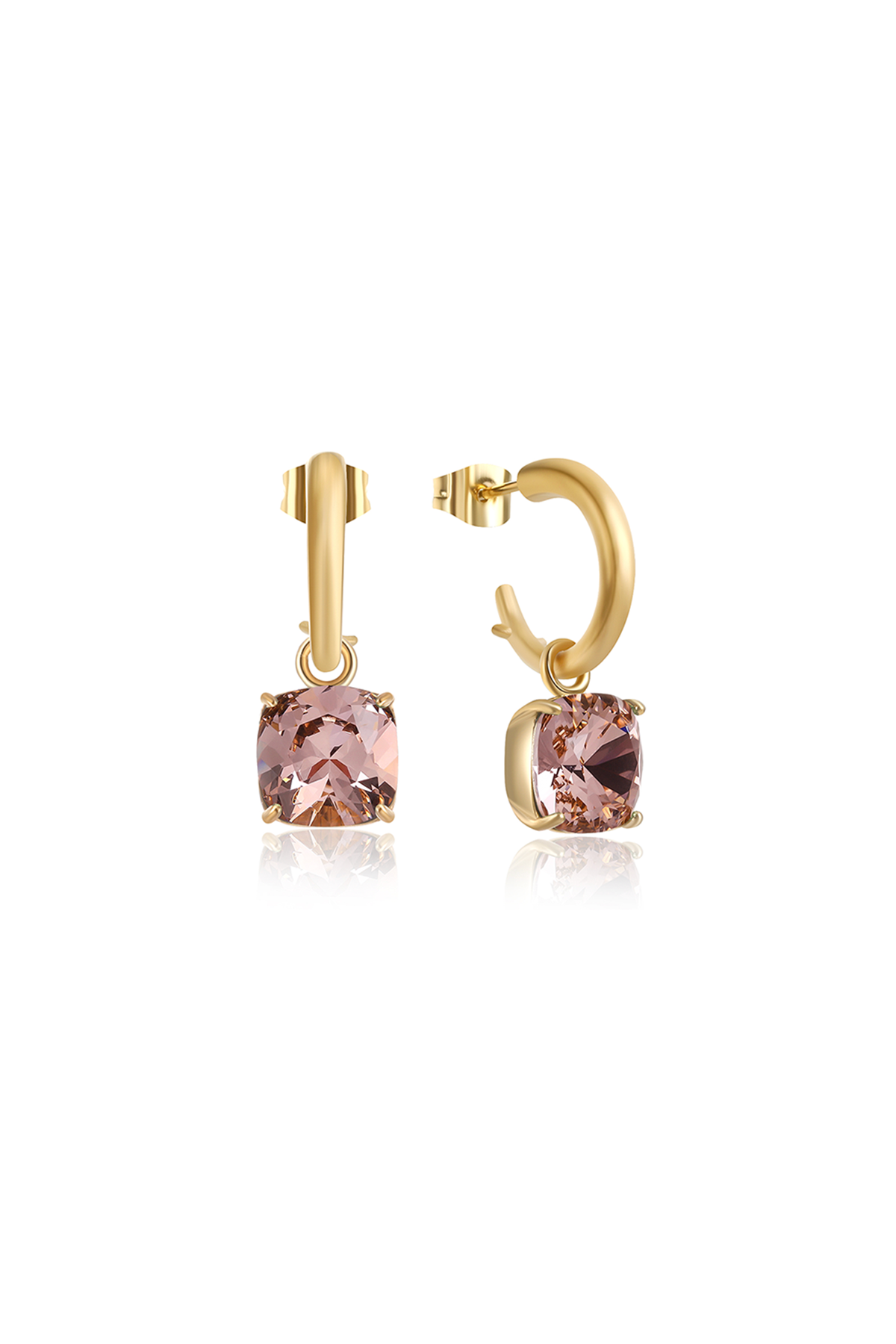 Carla Crystal earrings - Vintage pink