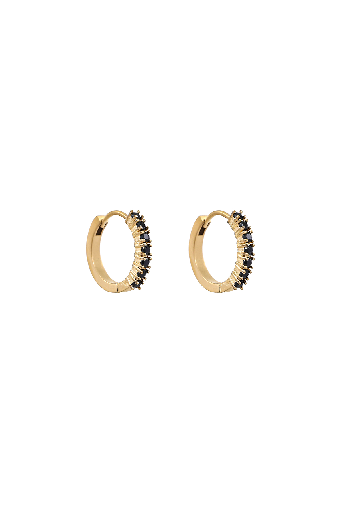 Cathinka crystal hoop earrings - Black
