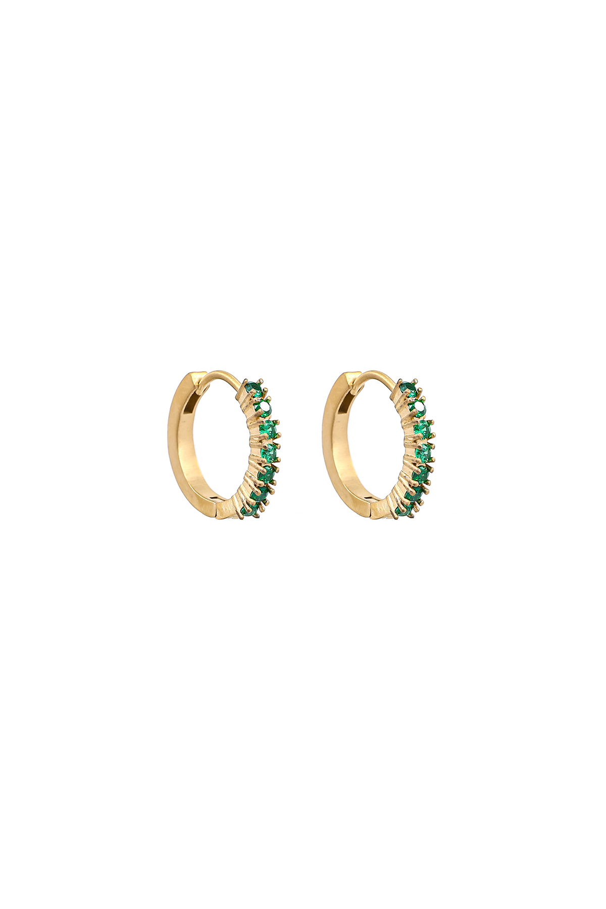 Cathinka crystal hoop earrings - Emerald green