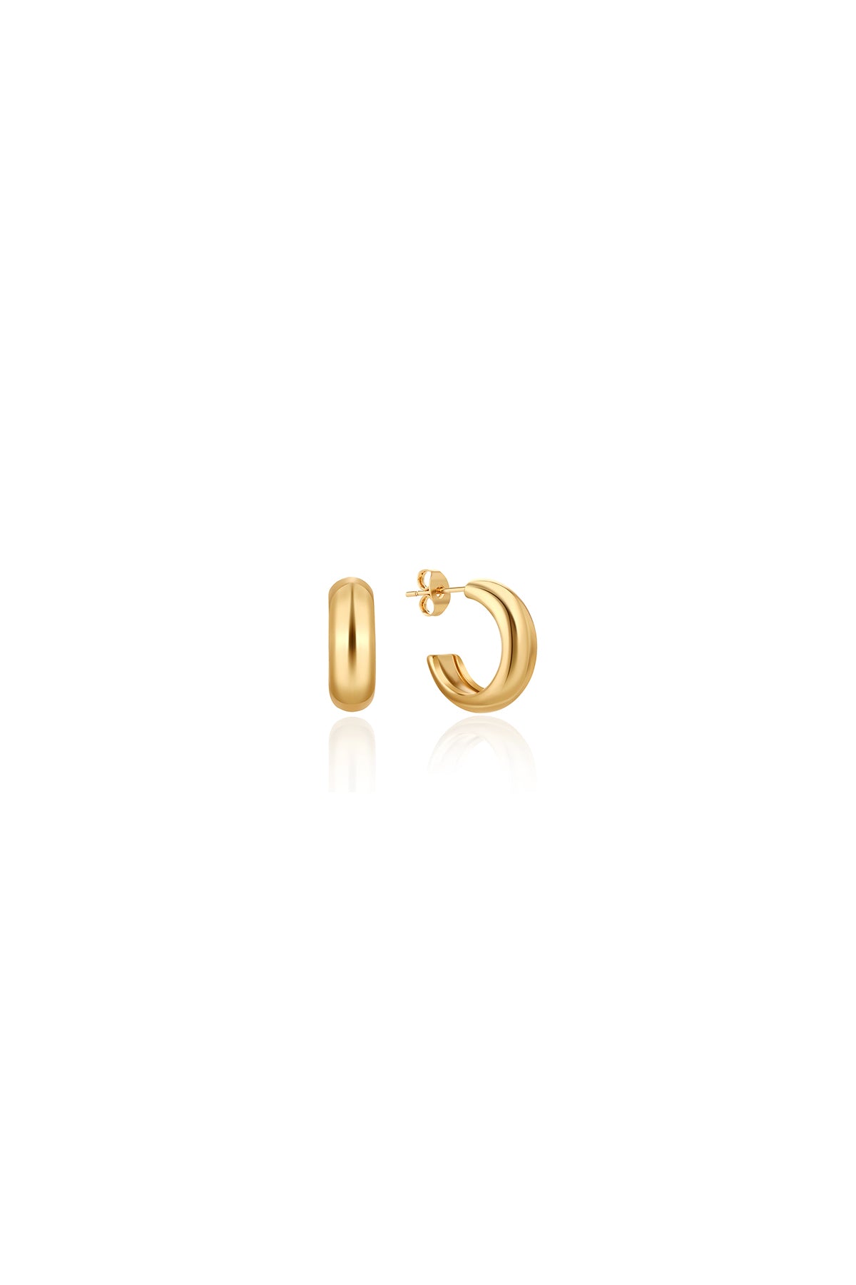 Charlie open hoop earrings, Gold - 14 mm