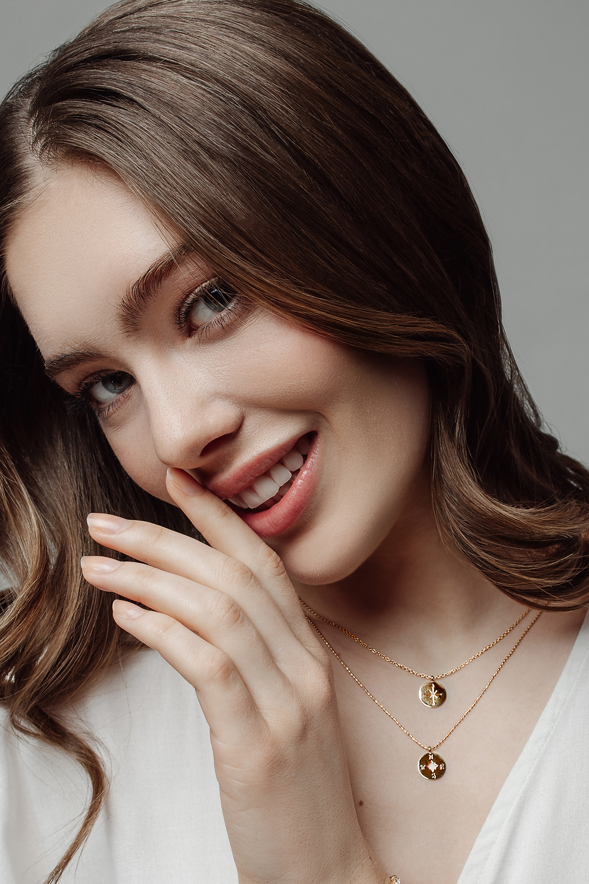 Signature double necklace - Shiny gold compass