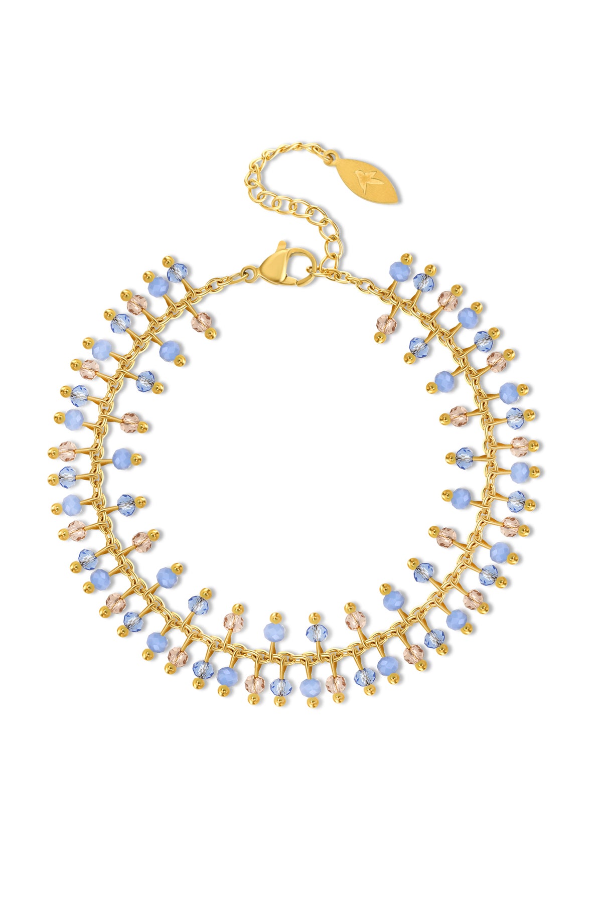 Double bead bracelet, Blue