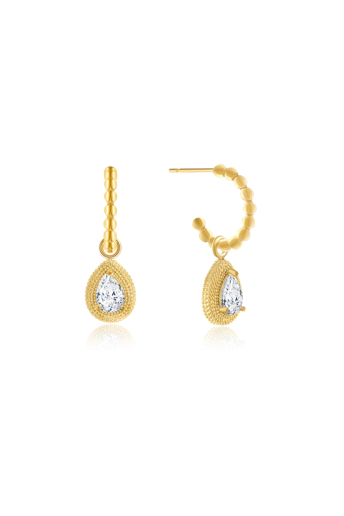 Drop Crystal hoop earrings