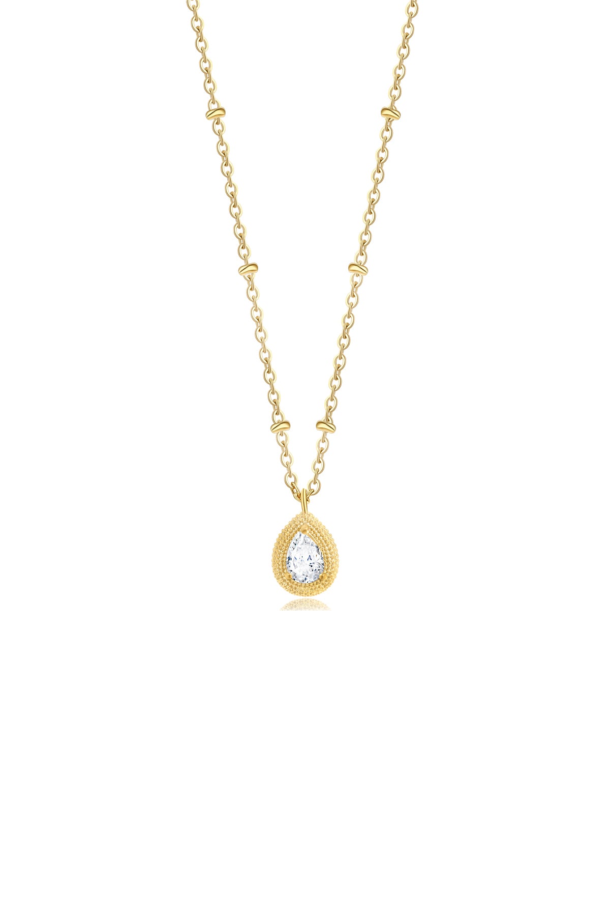 Drop Crystal necklace - Clear