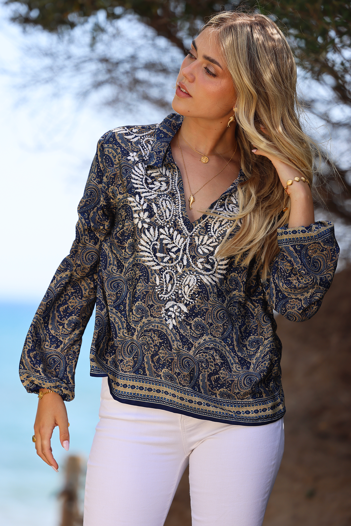 NB! PRE-ORDER Filipa silk blouse - Antibes