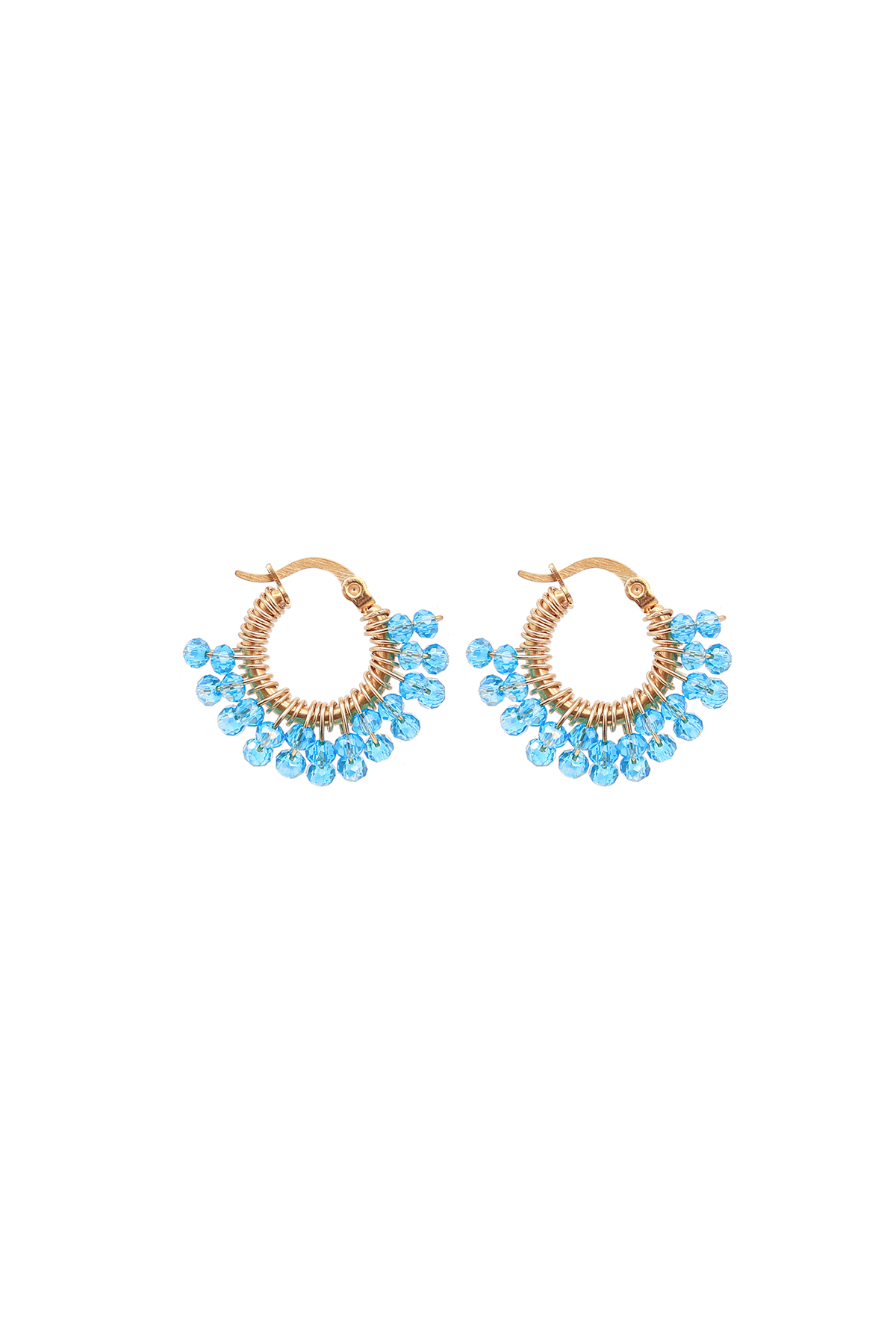 Tiny Glam loop earrings - Sea green
