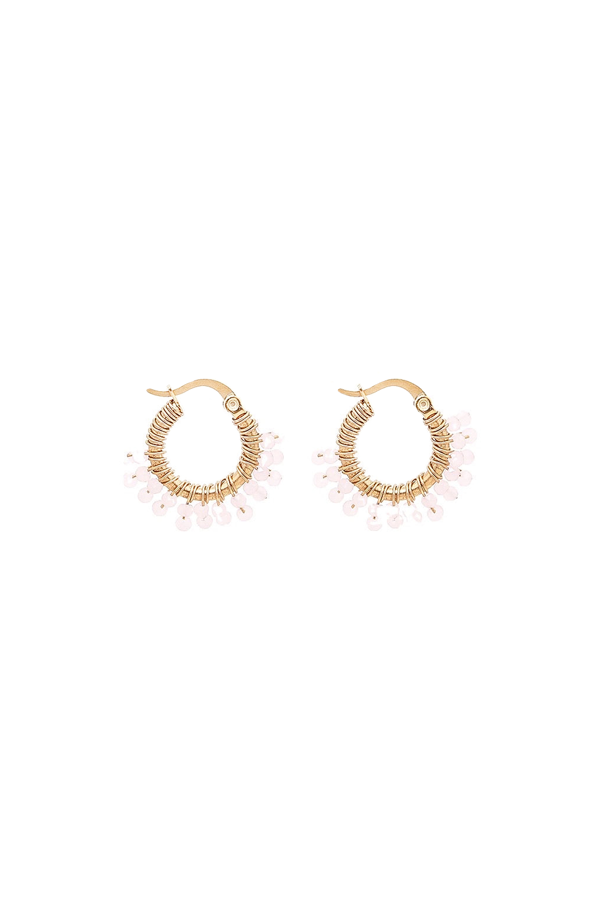 Tiny Glam loop earrings - Powder pink