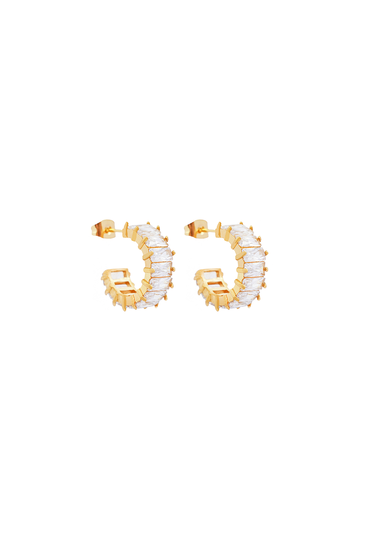 Haley Baguette Earrings, Clear