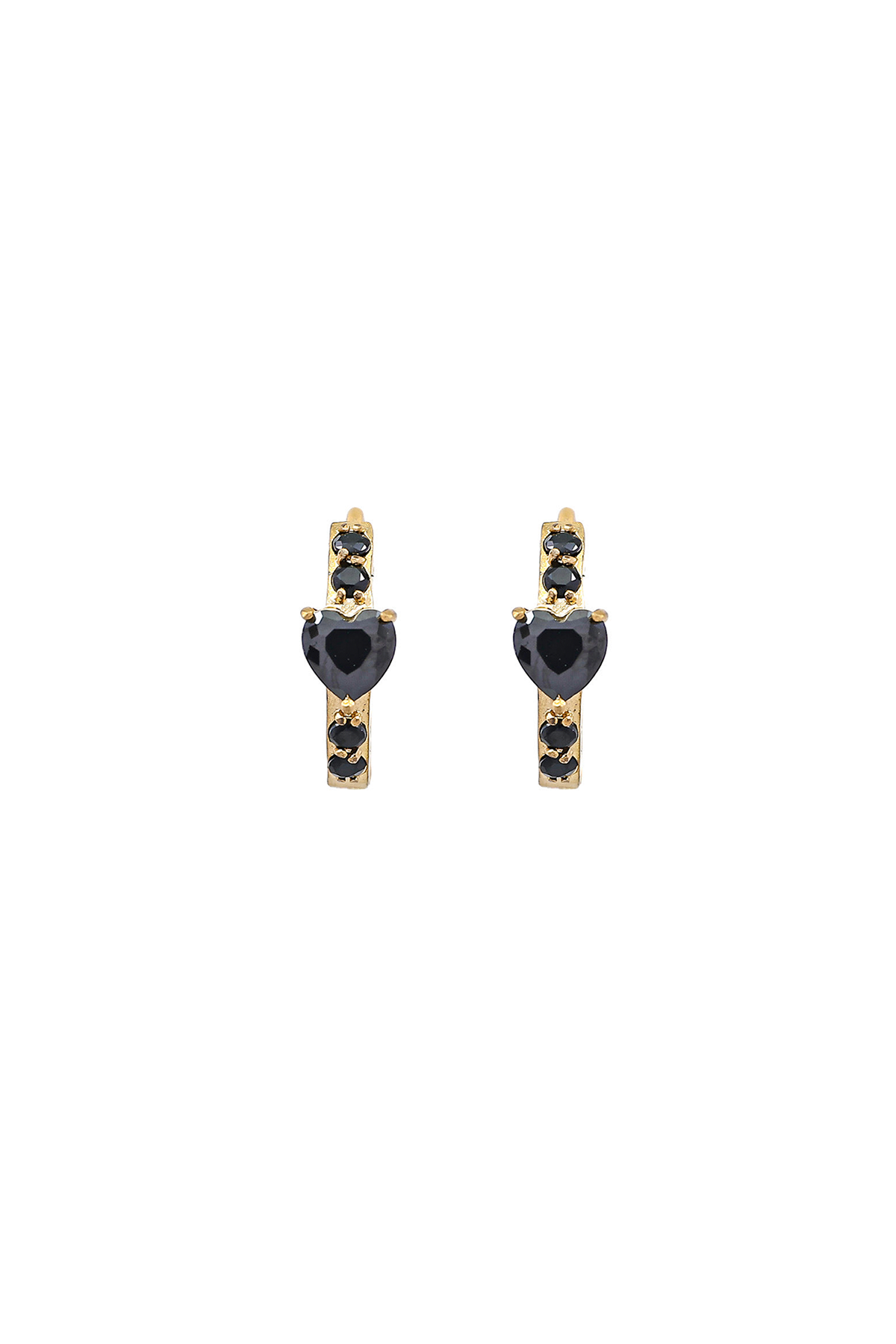 Heart hoop earrings - Black