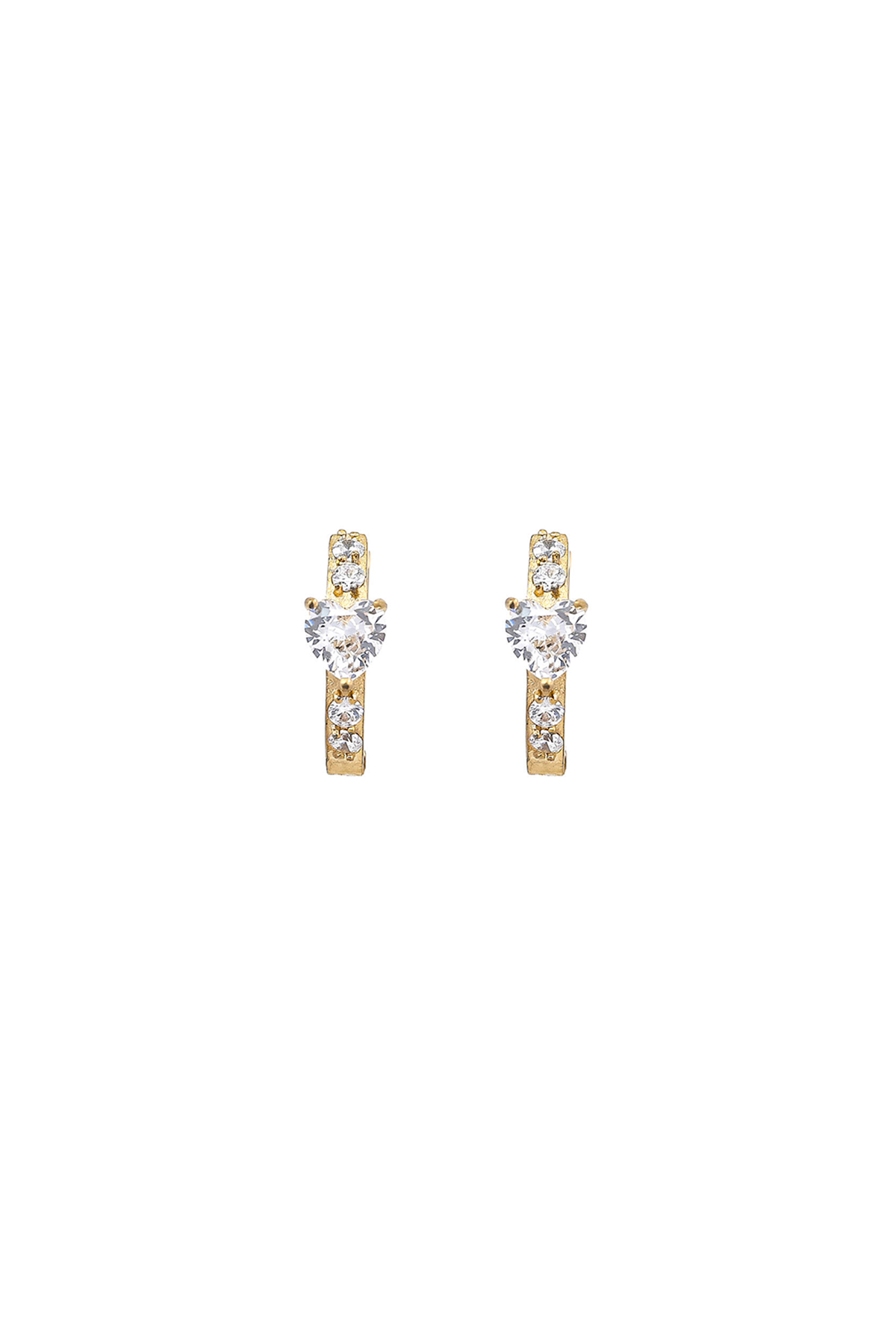 Heart hoop earrings - Crystal clear