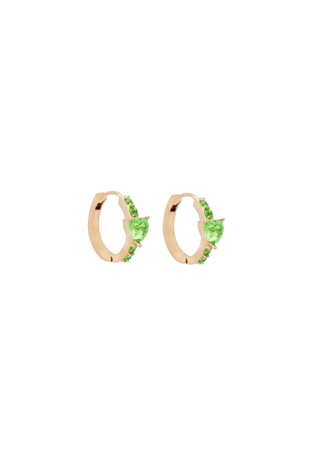 Heart hoop earrings - So green