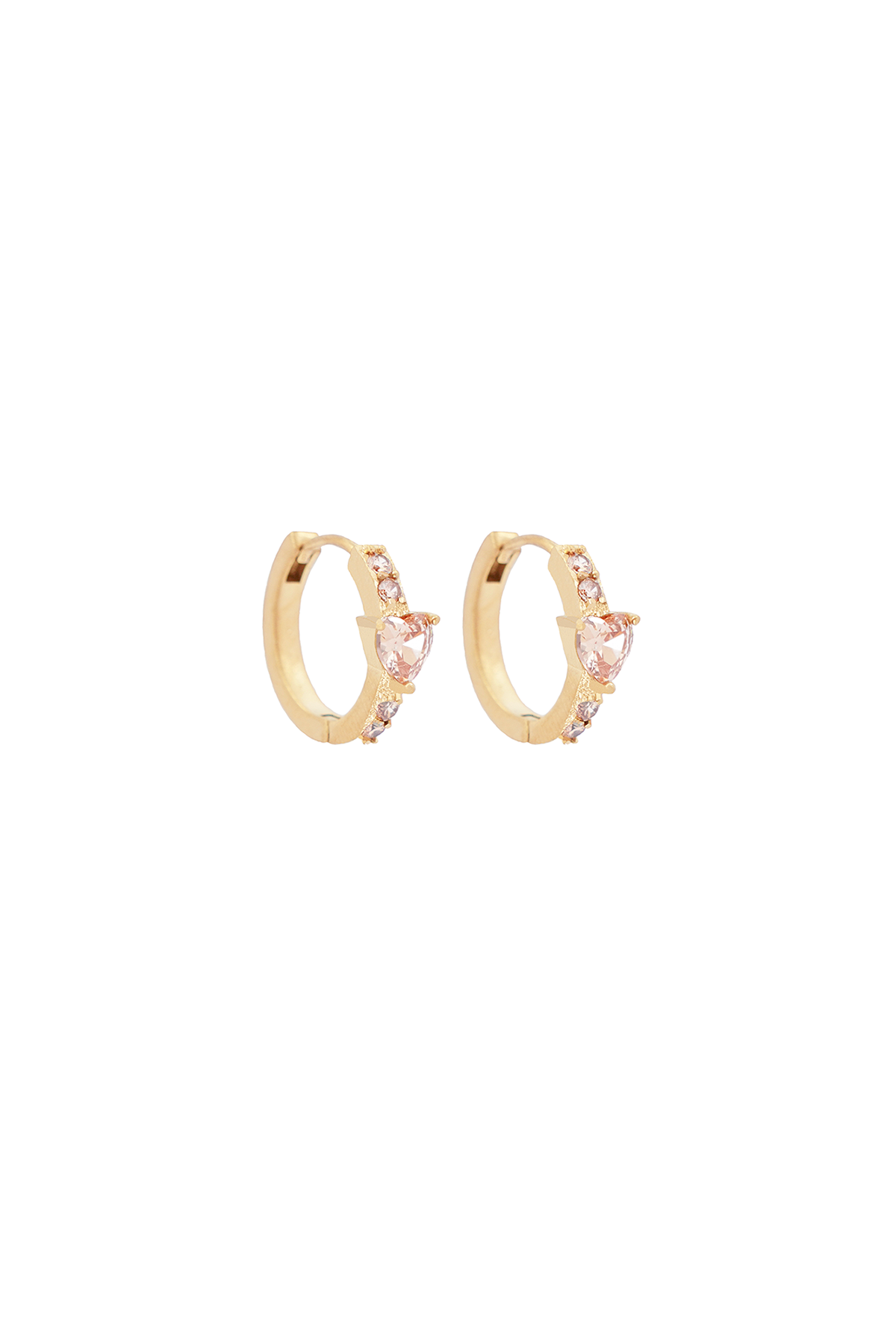 Heart hoop earrings - Peach