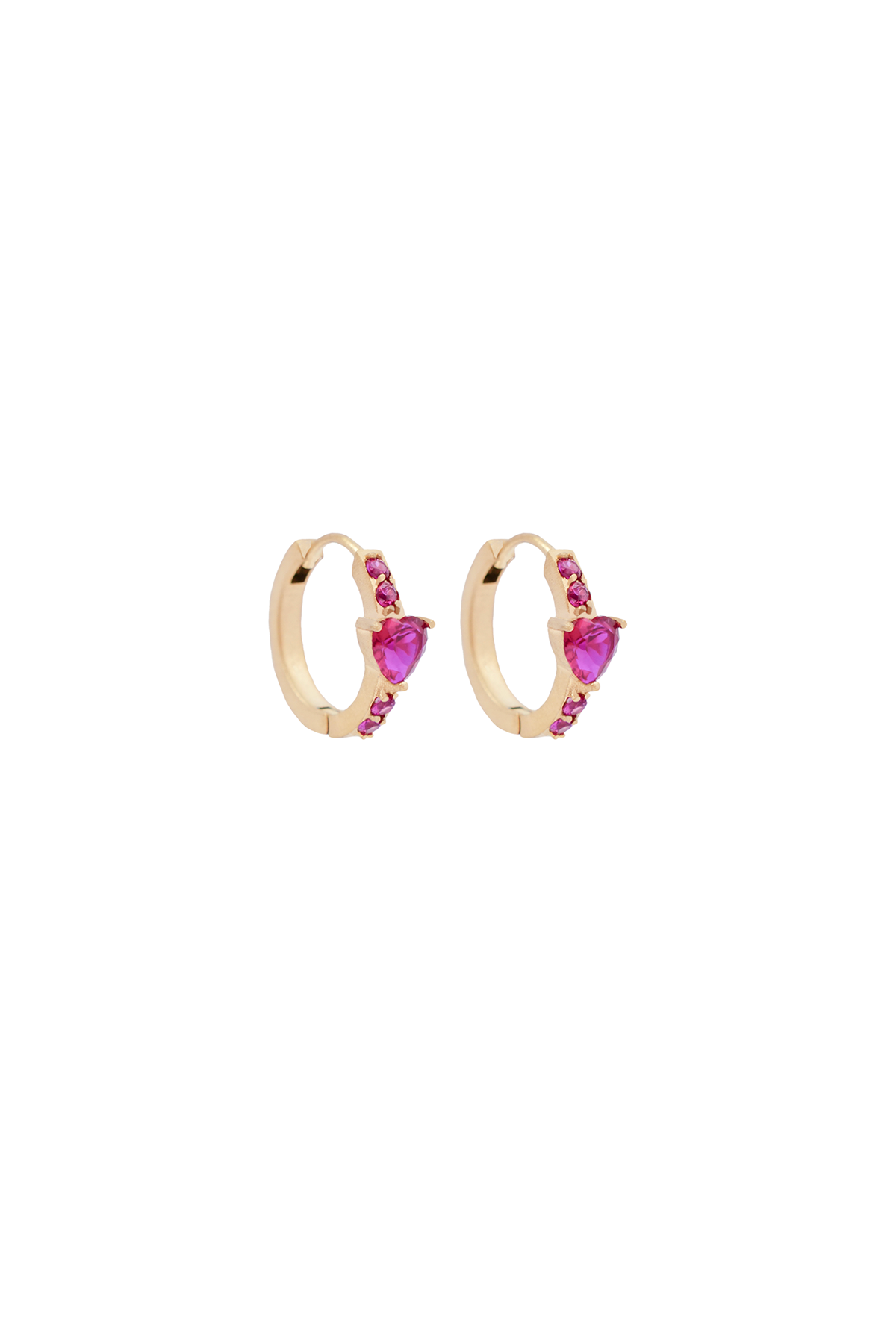 Heart hoop earrings - Hot pink