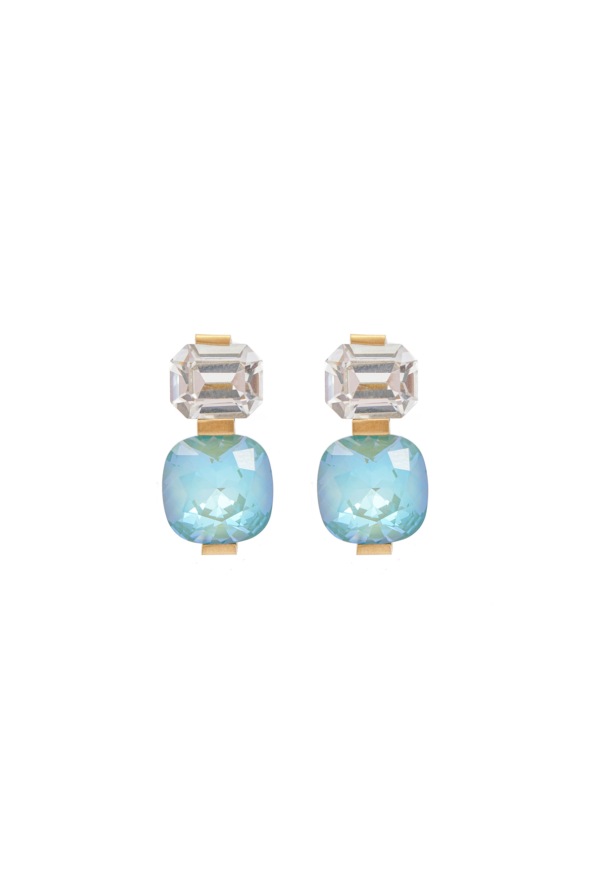 Hermione Swarovski earrings, Desert sage