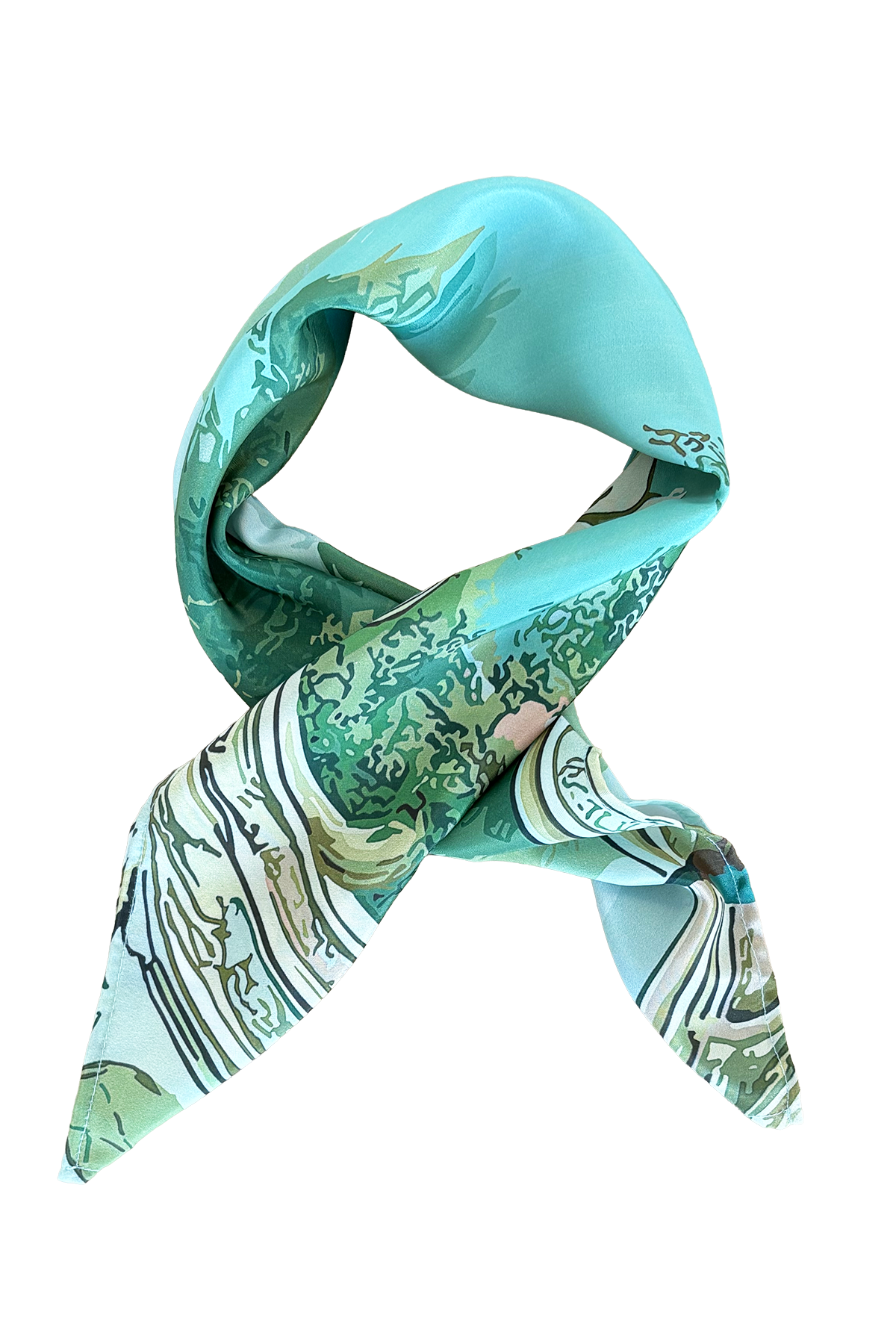 Silk scarf, 50x50 cm, Hummingbird