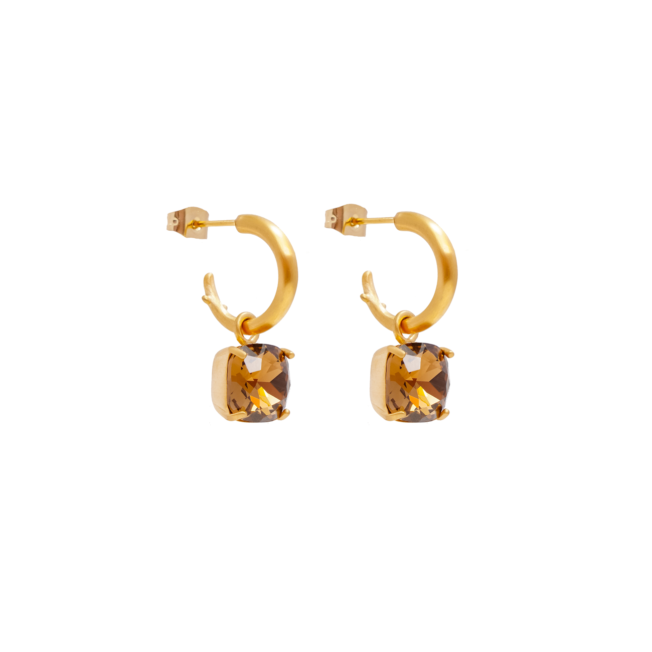 Carla Swarovski earrings - Smokey quarts