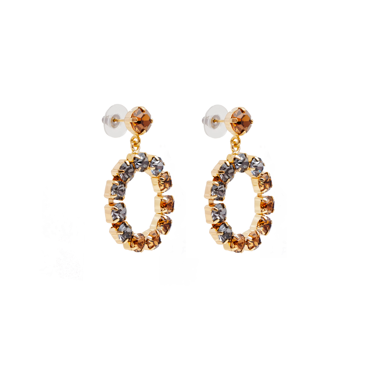 Camilla Swarovski earrings - Charcoal/Smokey quarts