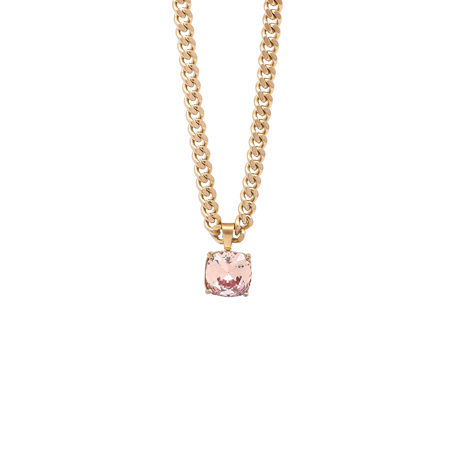 Carla Swarovski chain necklace - Light peach