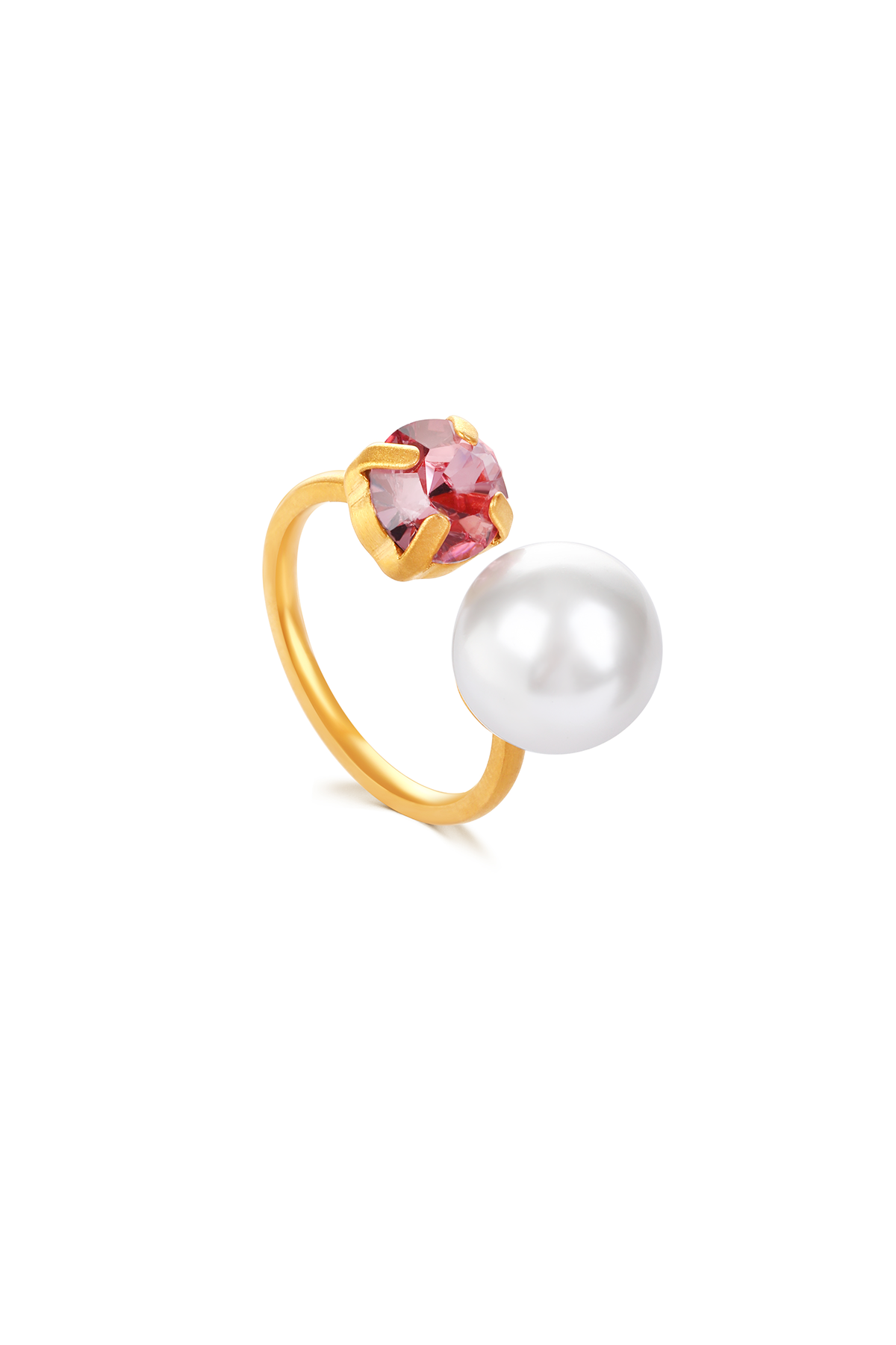 Ivy pearl ring - Adjustable, Pink