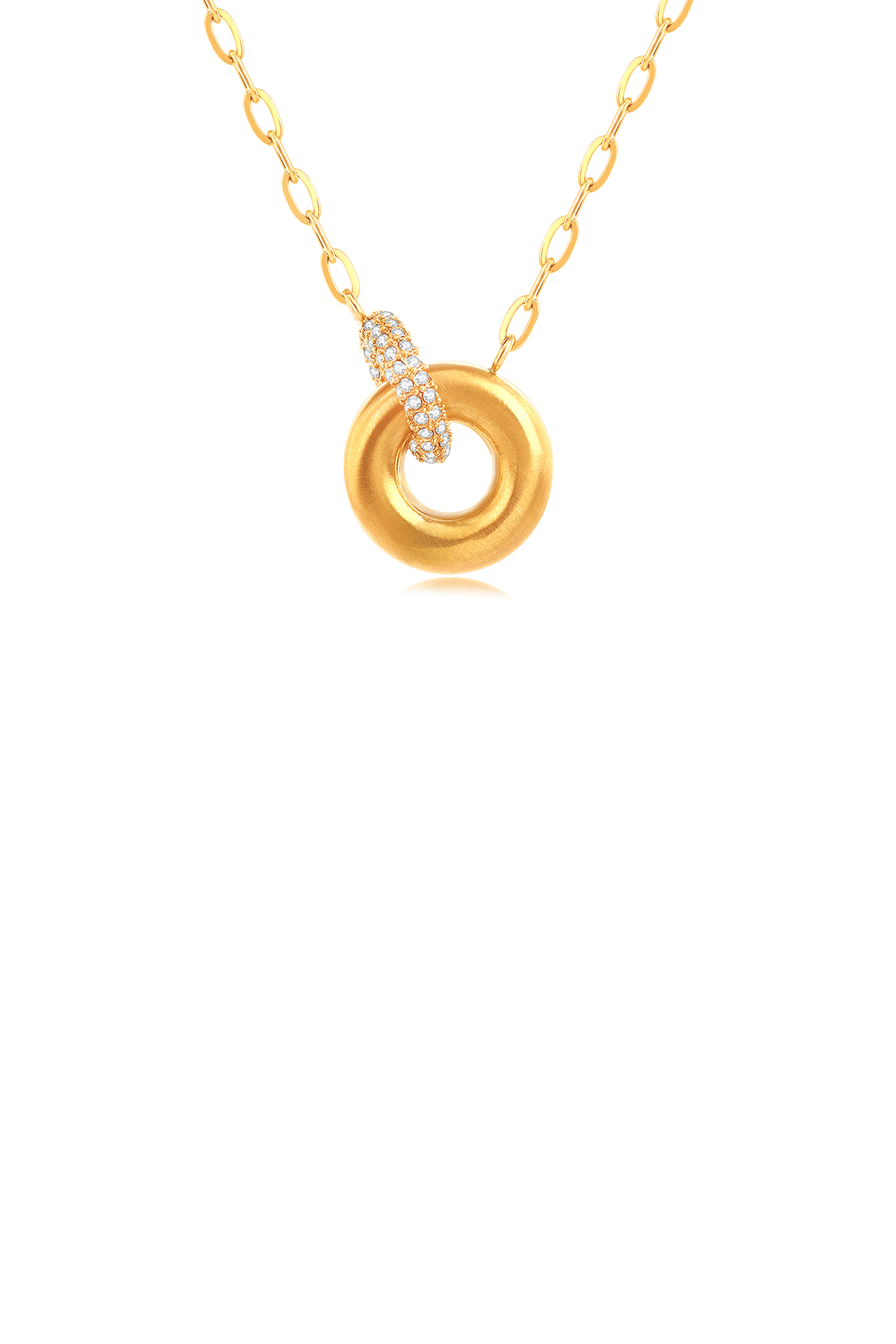 Jackie double hoop necklace, Gold
