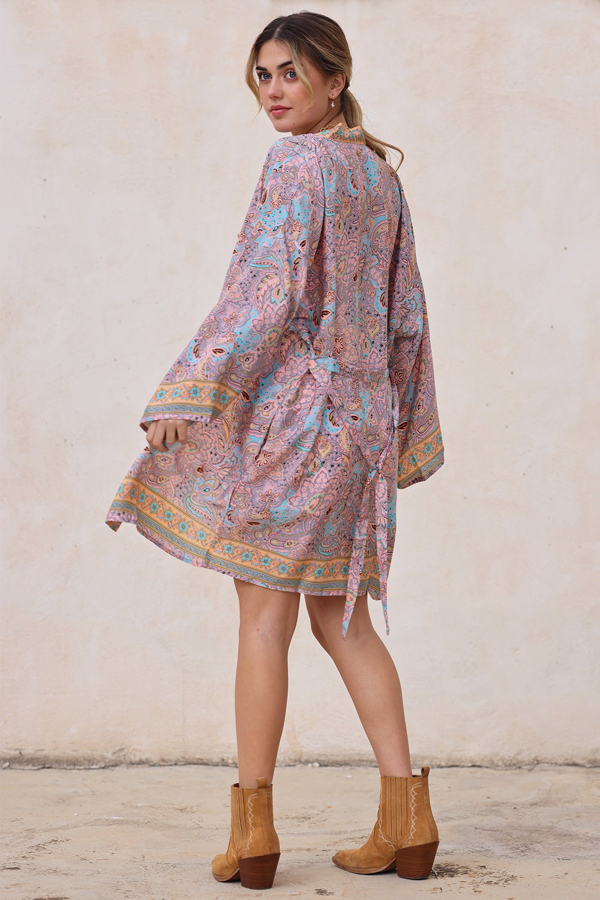 Meghan Silk Kimono - Tropical Paisley