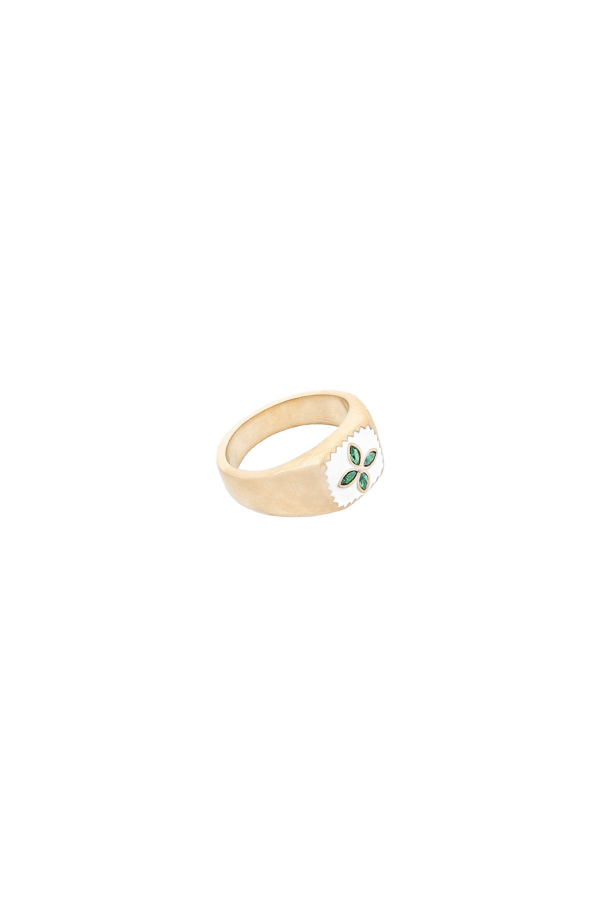 Lily ring - White enamel