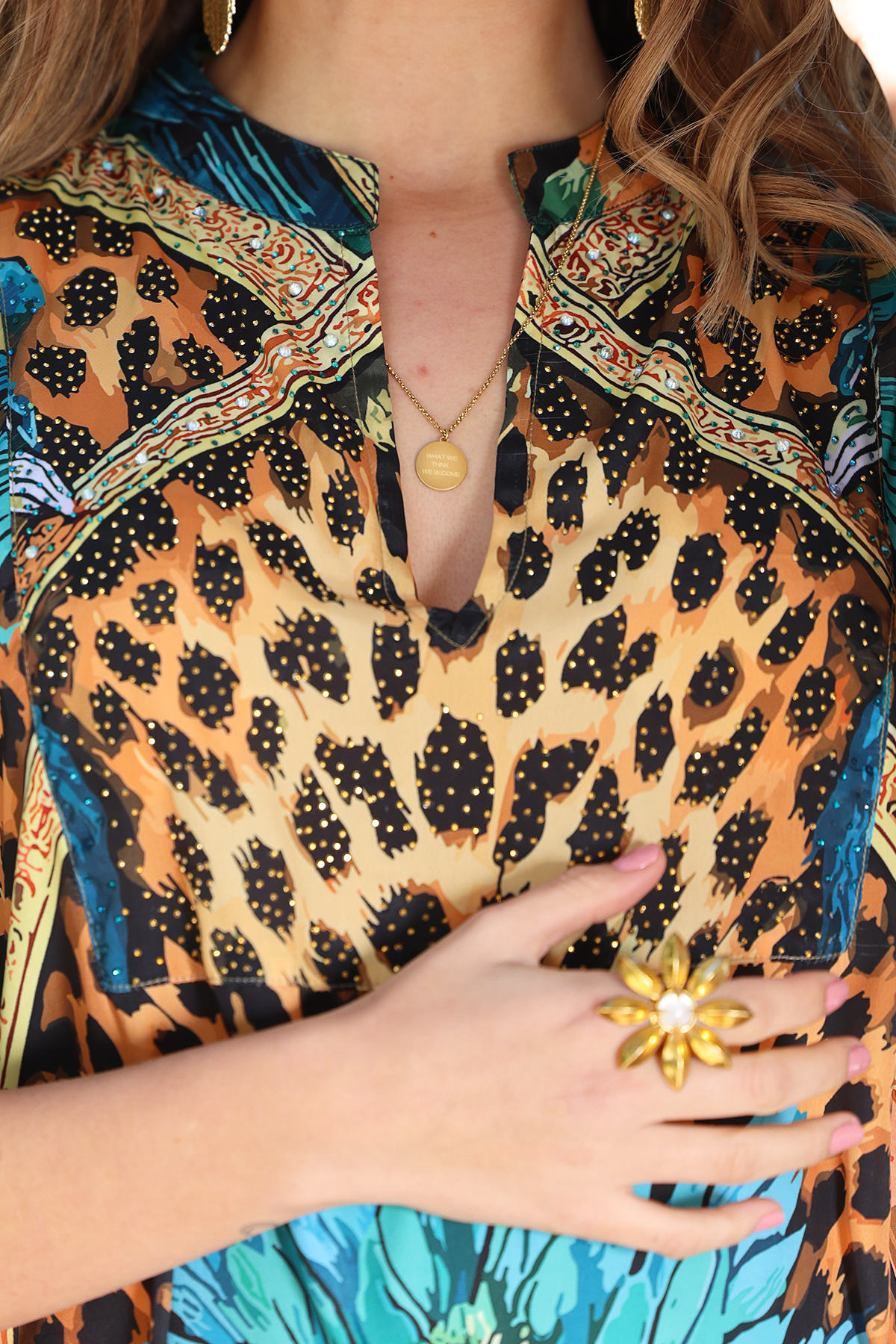 NB! FORHÅNDSSALG! Meghan silketopp - Peacock