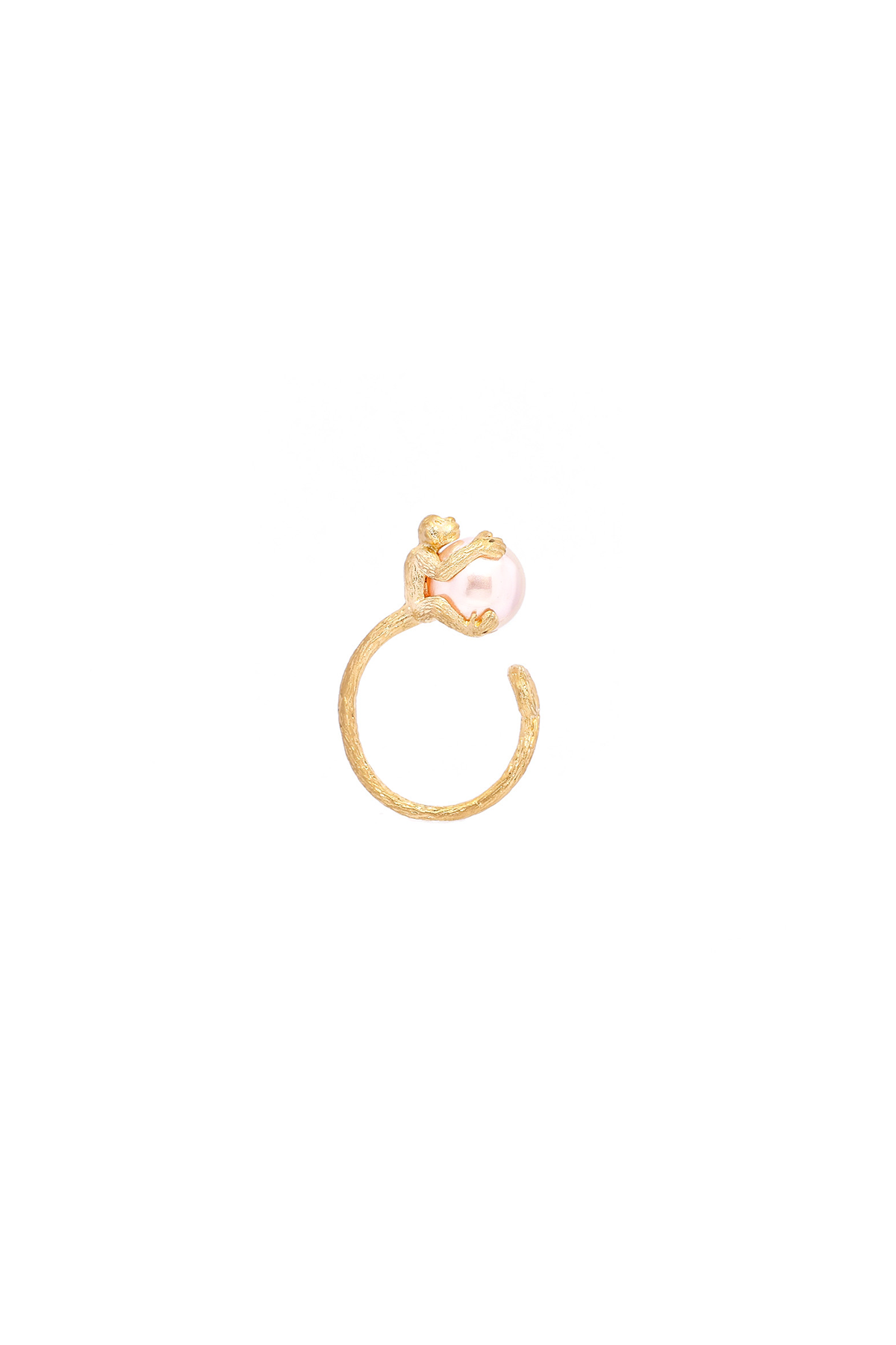 Monkey ring, Pink pearl - Adjustable