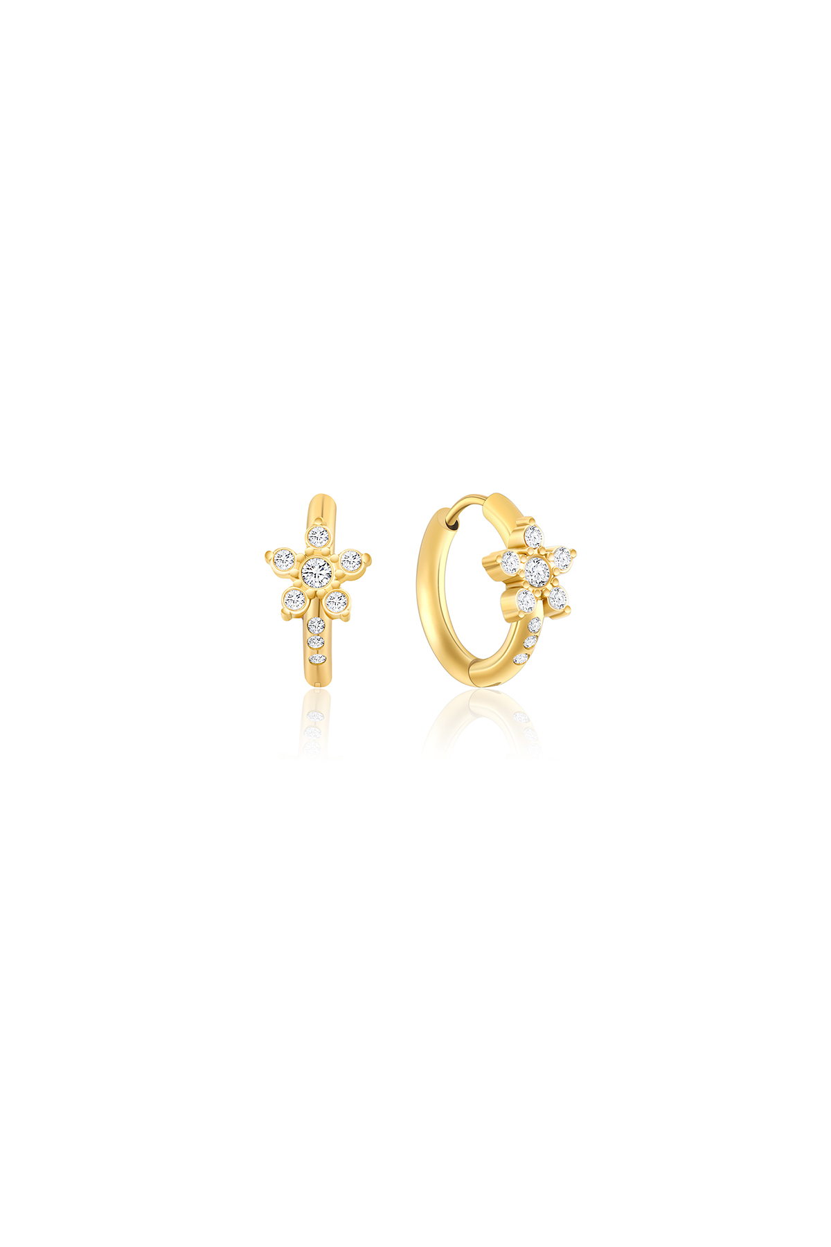 Heart hoop earrings - Crystal clear