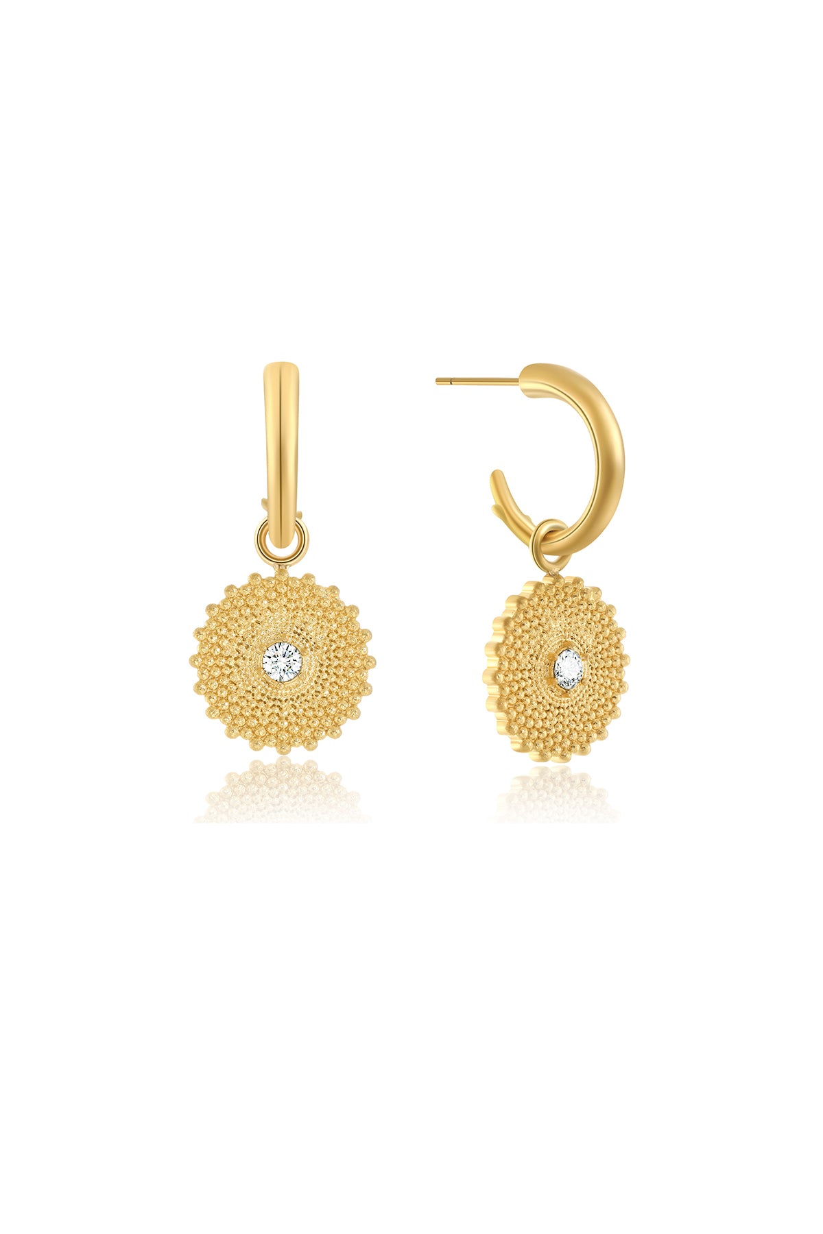 Sunshine zirconia earrings, Gold
