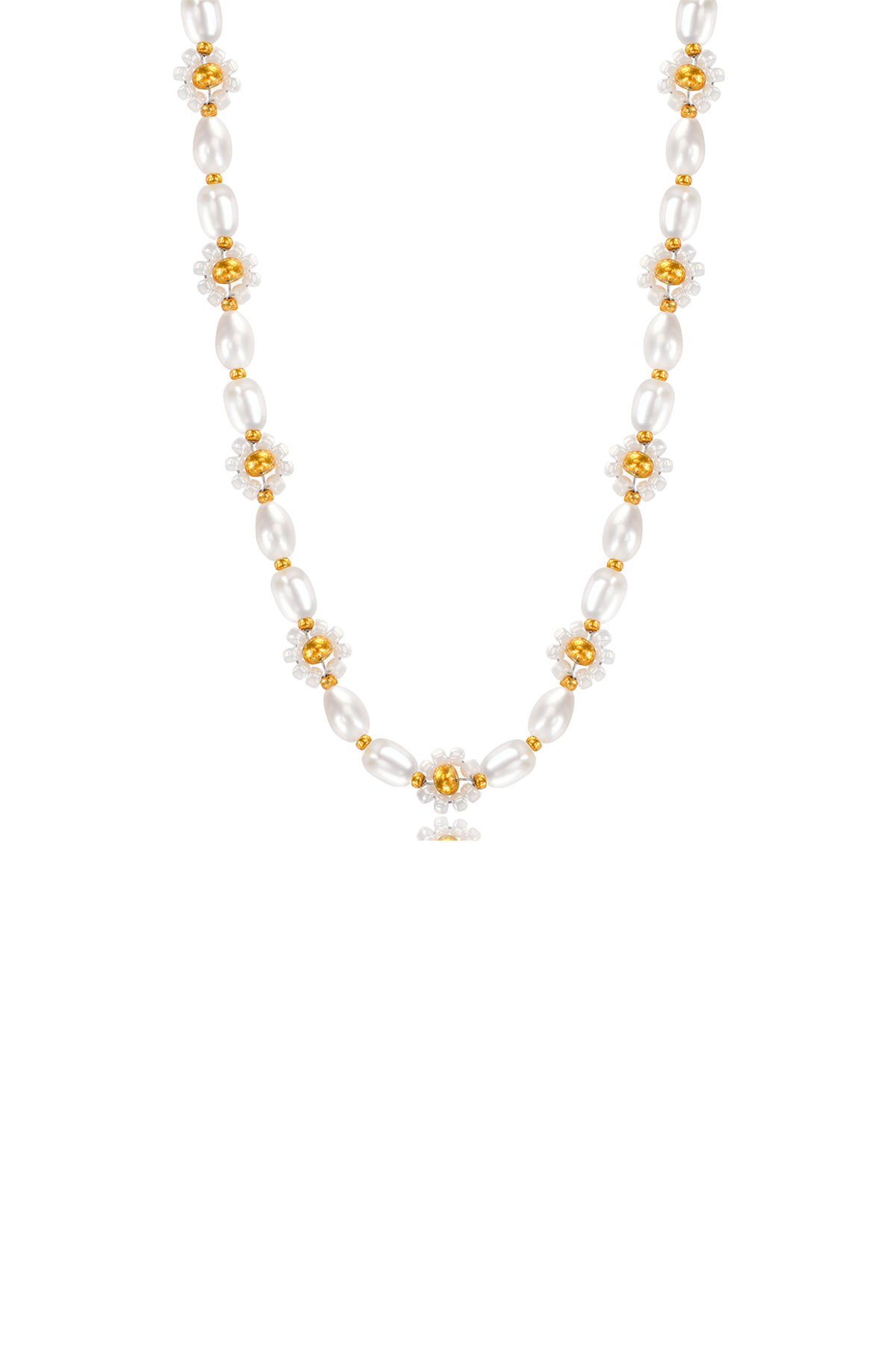 Flower pearl necklace