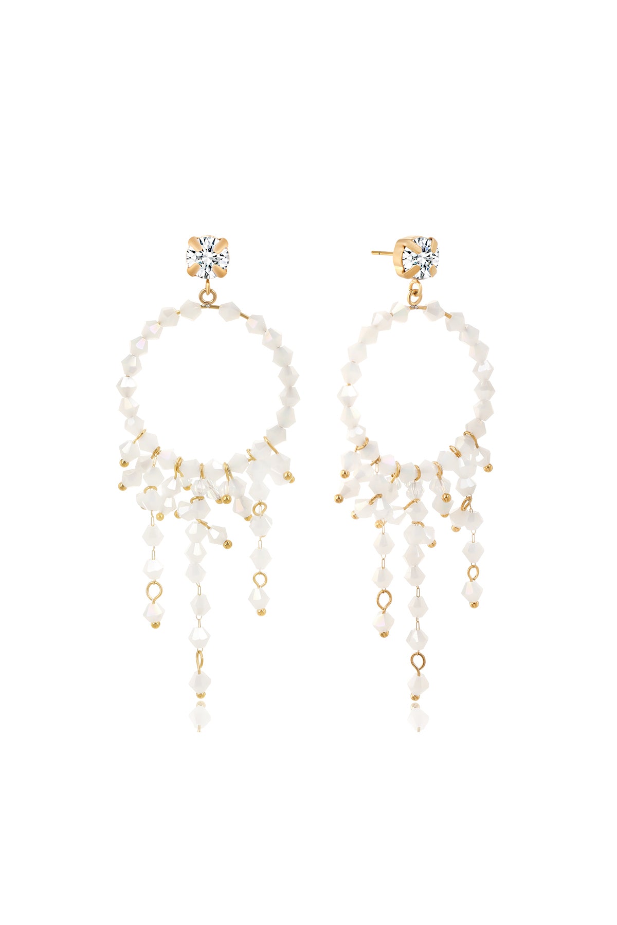 Chandelier earrings, White