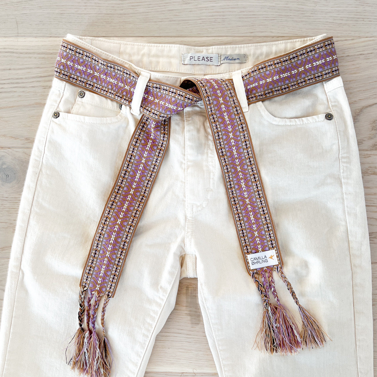 Tie belt - Classic purple/brown