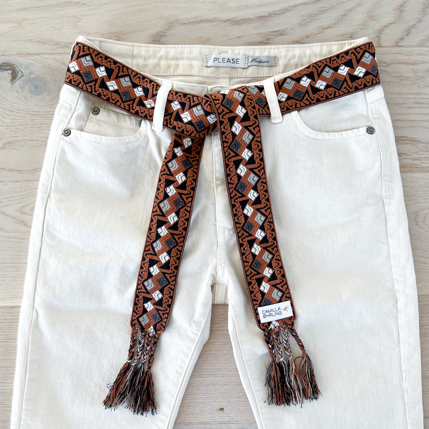 Tie belt - Brown/black/grey