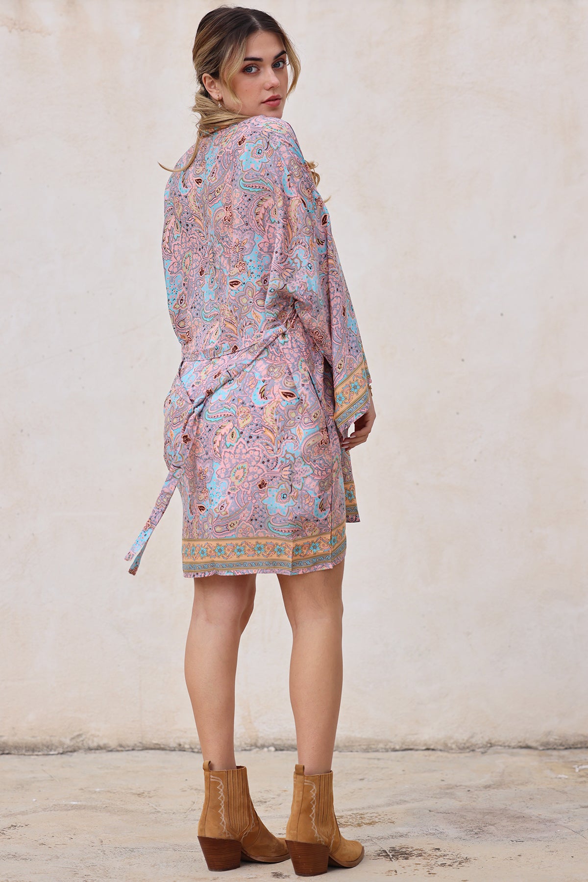 Meghan Silk Kimono - Tropical Paisley