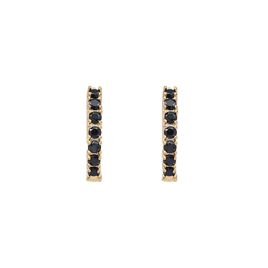 Cathinka crystal hoop earrings - Black