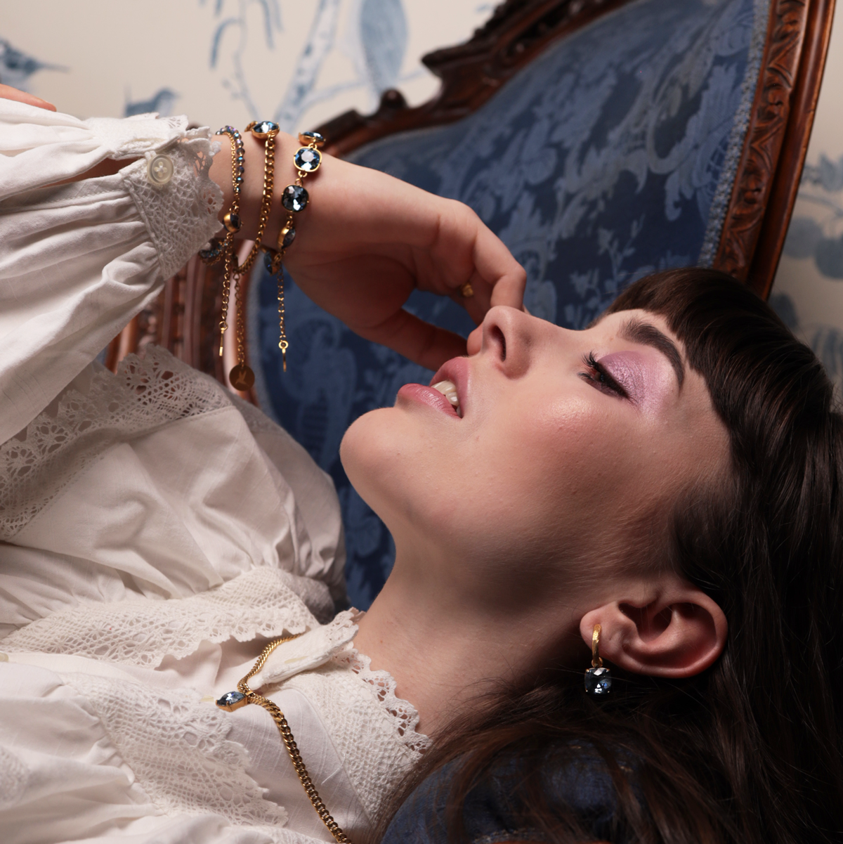 Carla Swarovski bracelet, Denim blue