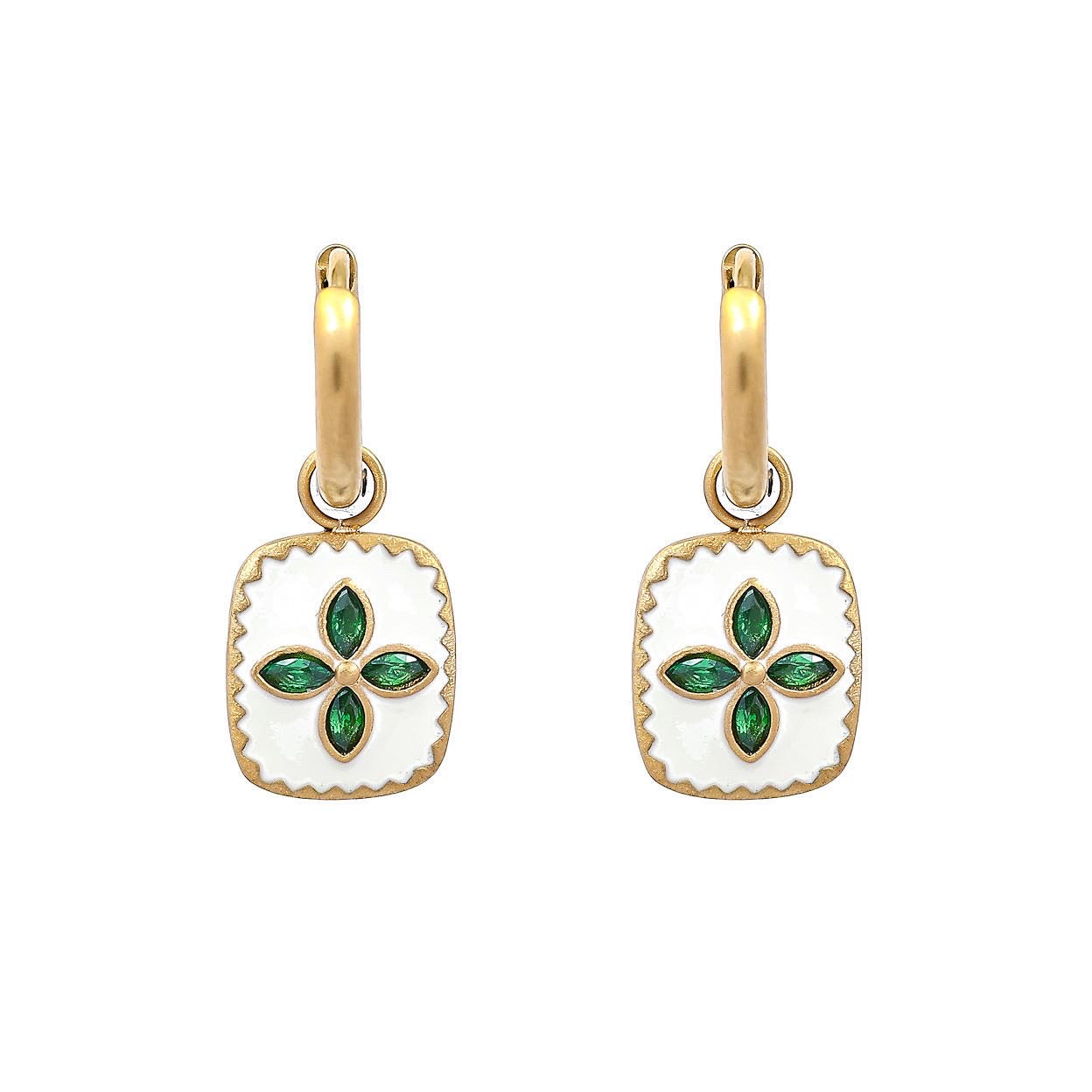 Lily ring - White enamel