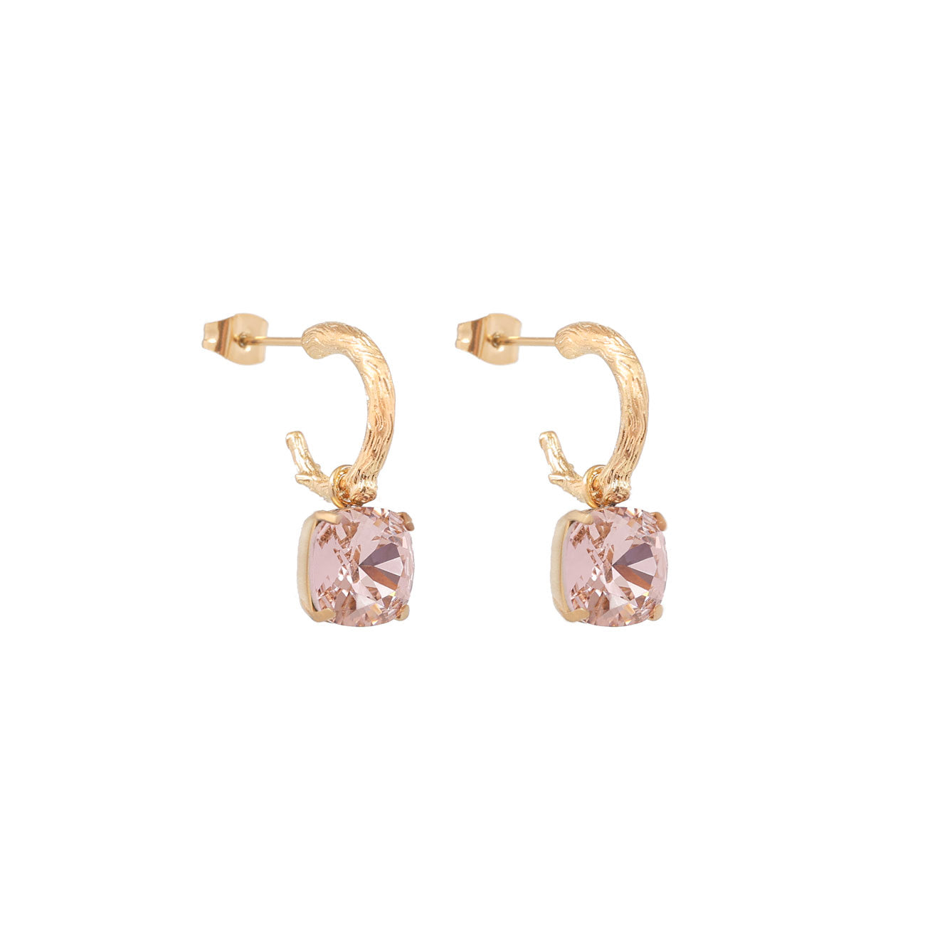 Carla Swarovski earrings - Light peach