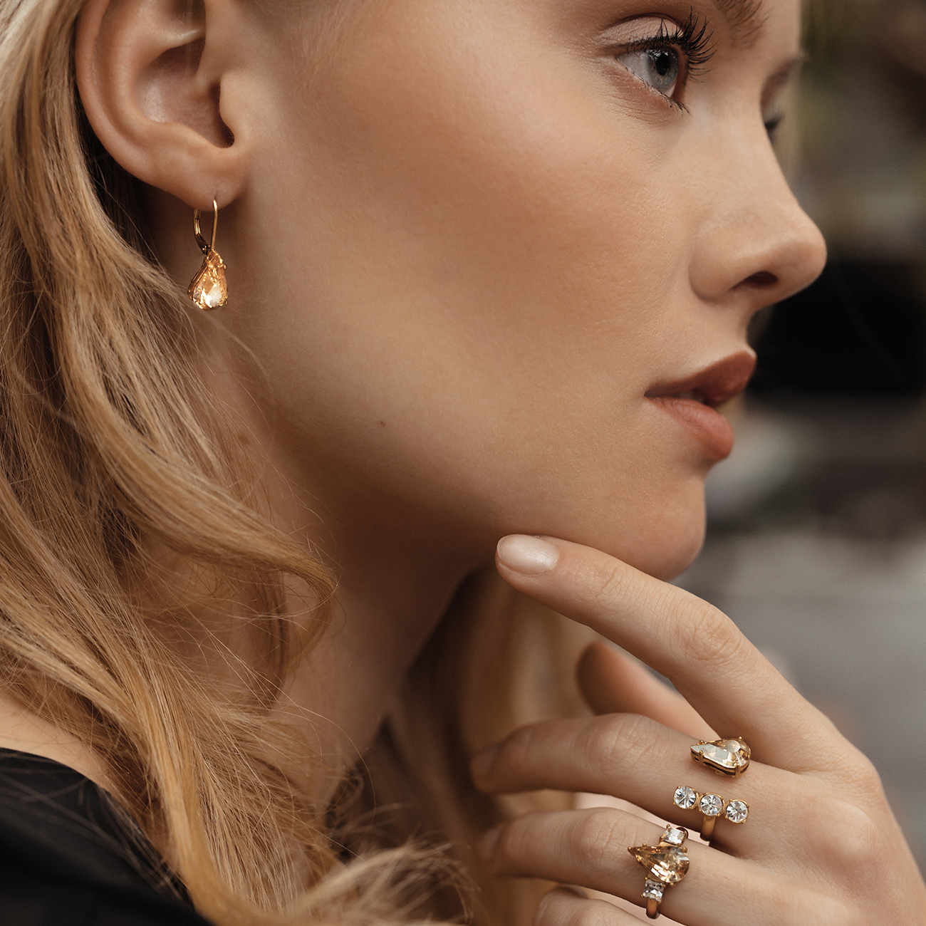 Grace Swarovski earrings - Champagne