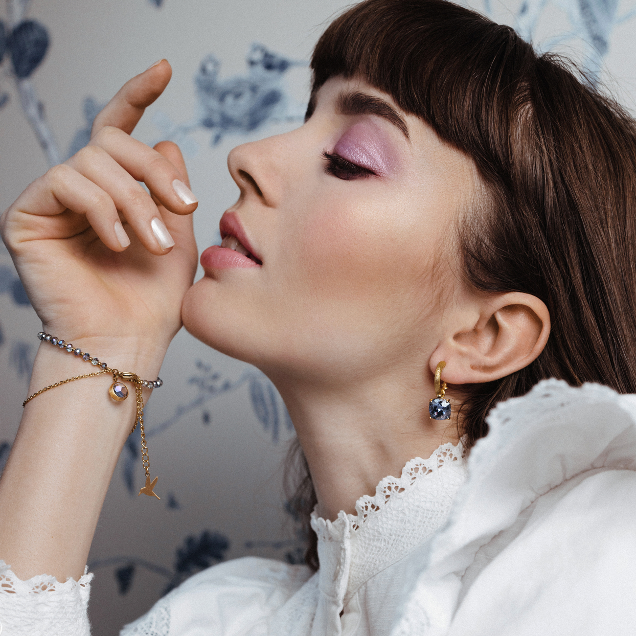 Iben crystal bracelet - Denim blue