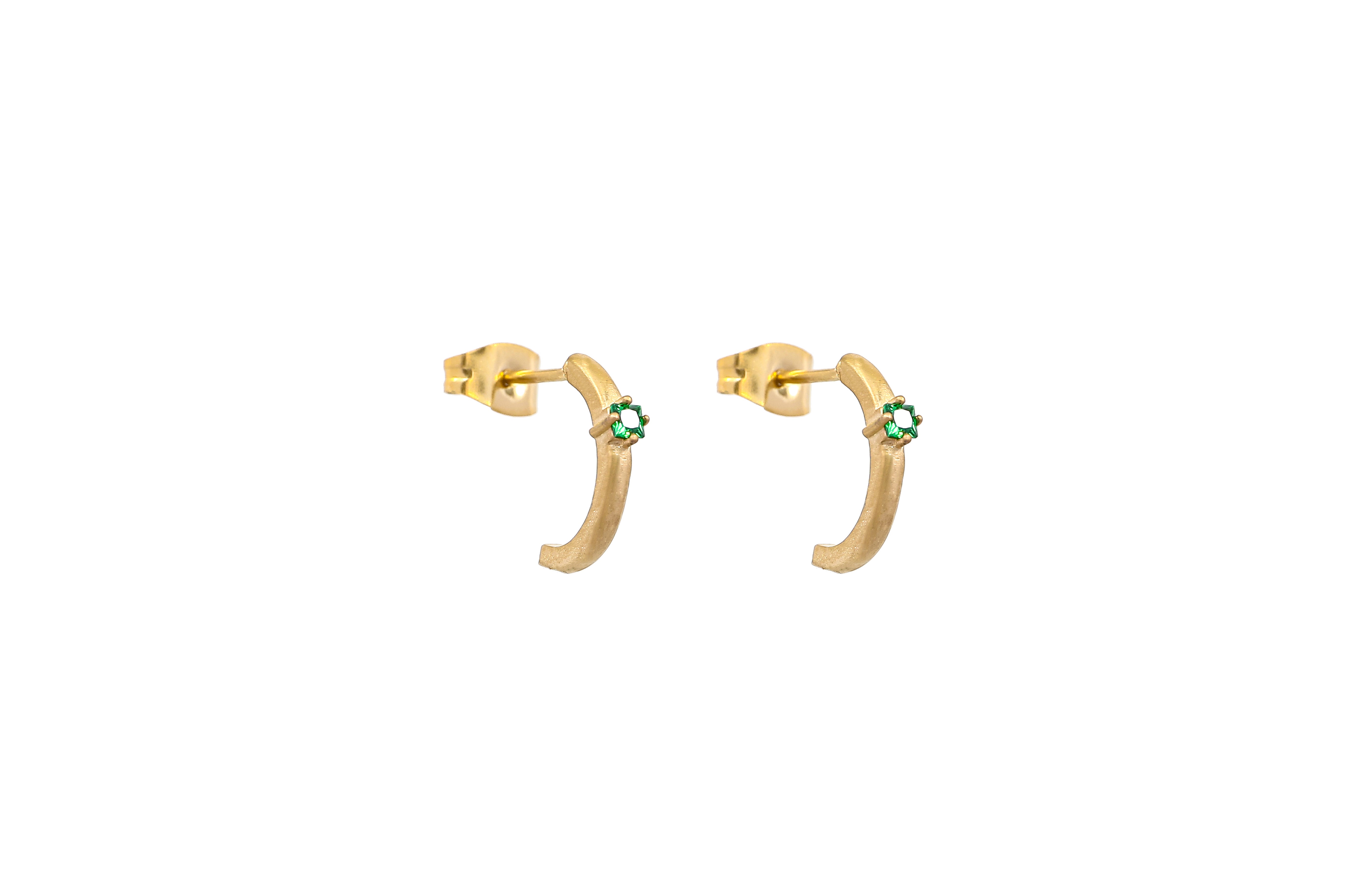 Anna stud earrings - Emerald green